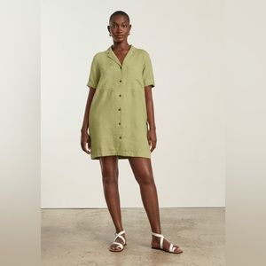 EVERLANE Linen Button Down Workwear Dress